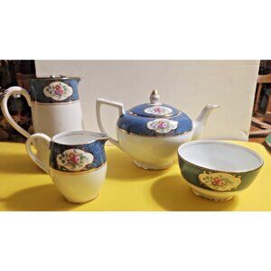Vintage Radfords Bone China Tea & Coffee Pot set "Fenton" Pattern  Blue